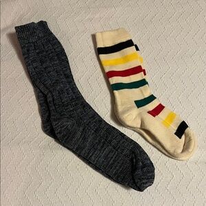 Pendleton Wool Blue and Striped Socks Set